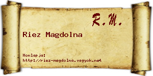 Riez Magdolna névjegykártya